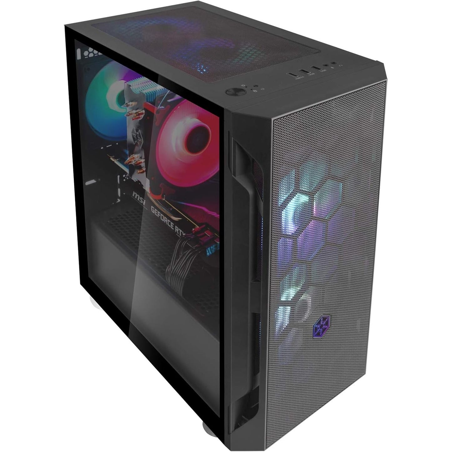 SilverStone Fara H1M mATX Gaming PC Case SST-FAH1MB-G - Tempered Glass Black