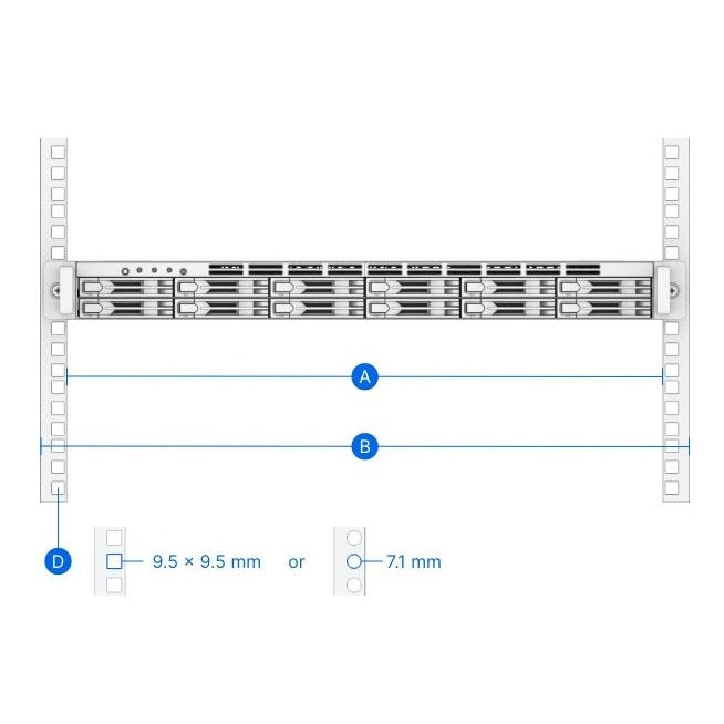 Synology 1U Rail Kit Sliding Rack Mounting RKS-01 for FlashStation FS2500