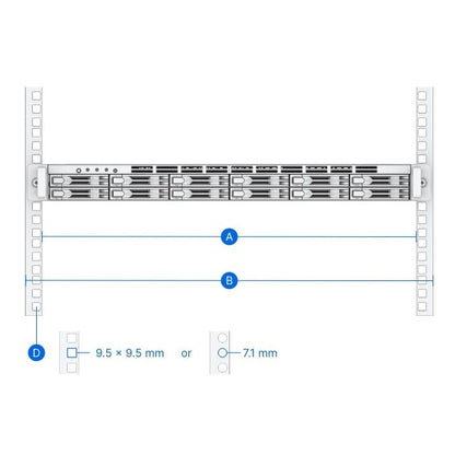 Synology 1U Rail Kit Sliding Rack Mounting RKS-01 for FlashStation FS2500