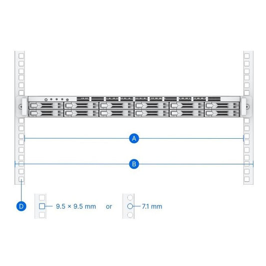 Synology 1U Rail Kit Sliding Rack Mounting RKS-01 for FlashStation FS2500