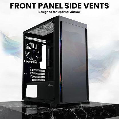 Zalman T3 Plus mATX Mini Tower PC Case with Tempered Glass Side Panel (Black)
