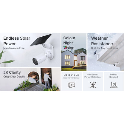 TP-Link Tapo C410 2K/3MP Outdoor Wi-Fi Home Security Camera Wire-Free + Solar Kit