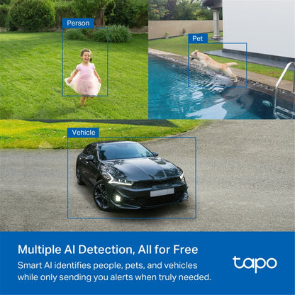 TP-Link Tapo C425 2K+/4MP Outdoor Wi-Fi Home Security Camera with Spotlights & Solar Kit