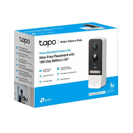 TP-Link Tapo D230S1 Outdoor Wire-Free Battery Video Doorbell with Chime