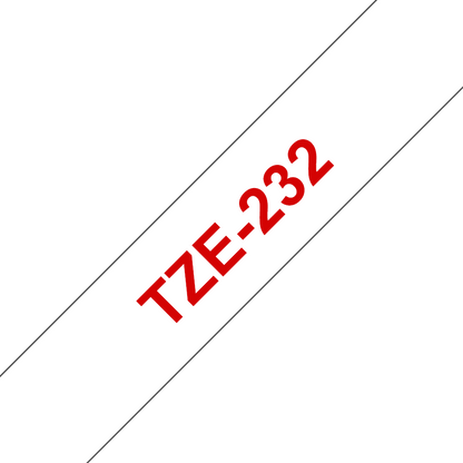 Brother TZe-232 12mm x 8m Red on White Tape