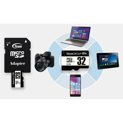 TeamGroup Team Micro SDHC 32GB UHS-I U1 C10 Class 10 Memory Card Black-White