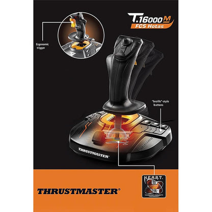 Thrustmaster T.16000M FCS joystick with H.E.A.R.T HallEffect technology and magnetic sensors