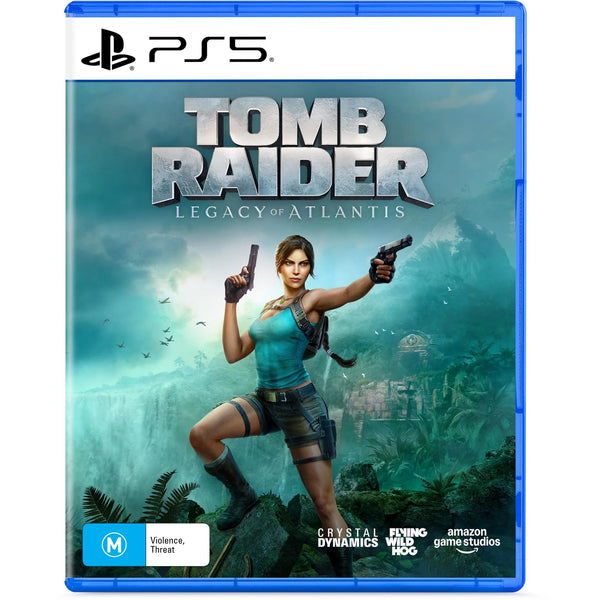 PS5 game case back cover for Tomb Raider Legacy of Atlantis with M rating label