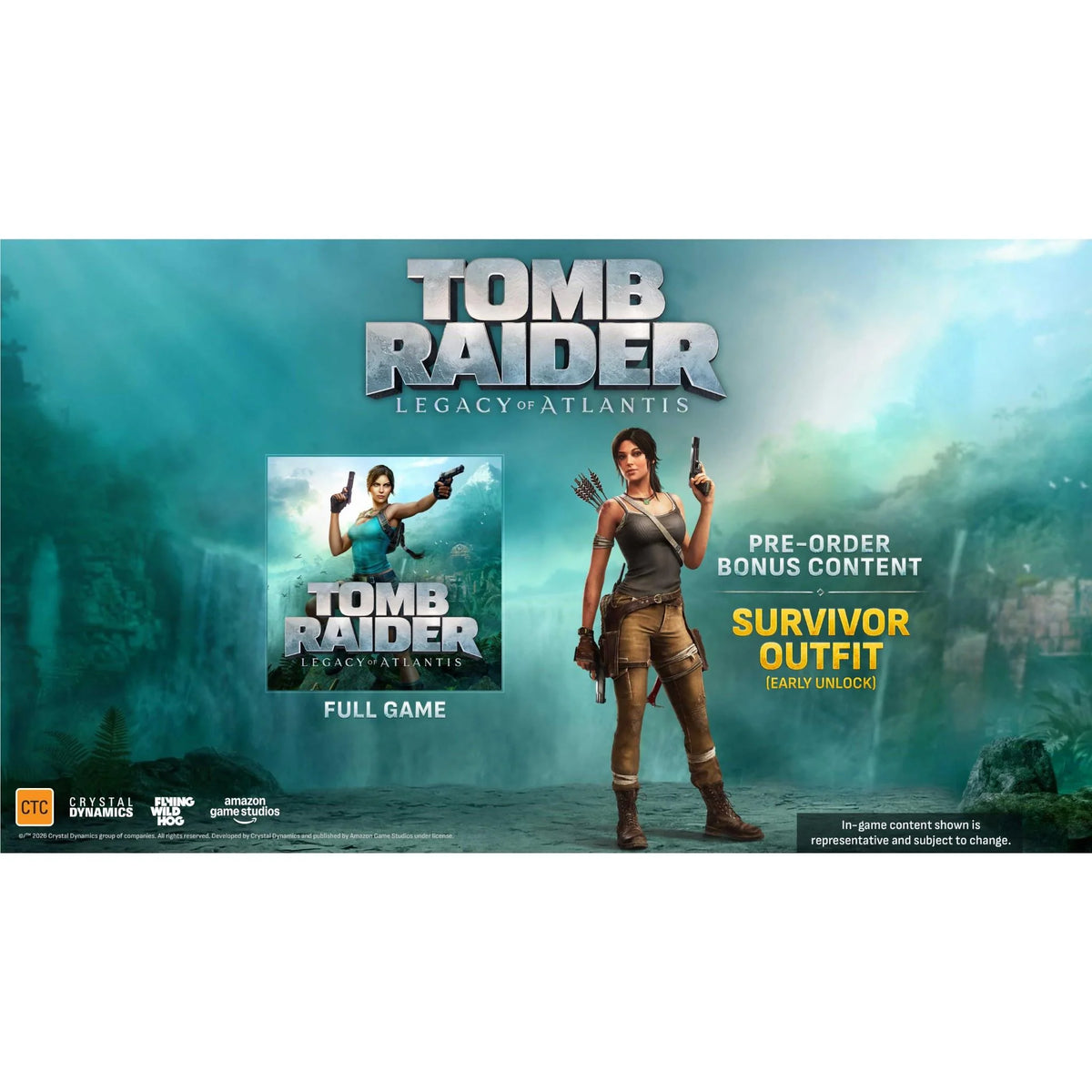 Tomb Raider Legacy of Atlantis PS5 Day One Edition promo with pre-order bonus Survivor Outfit