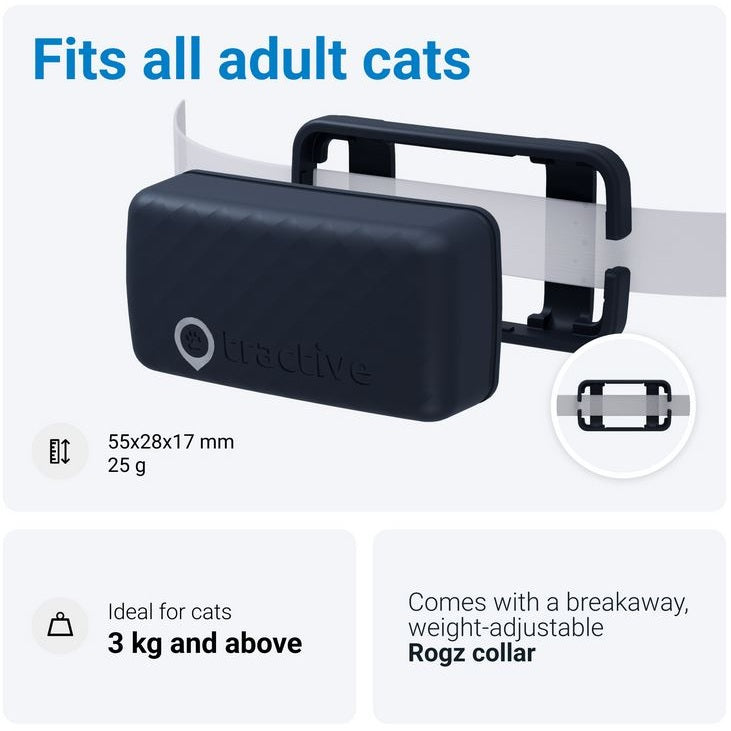 Tractive Cat Mini GPS Tracker Midnight Blue | Subscription Required