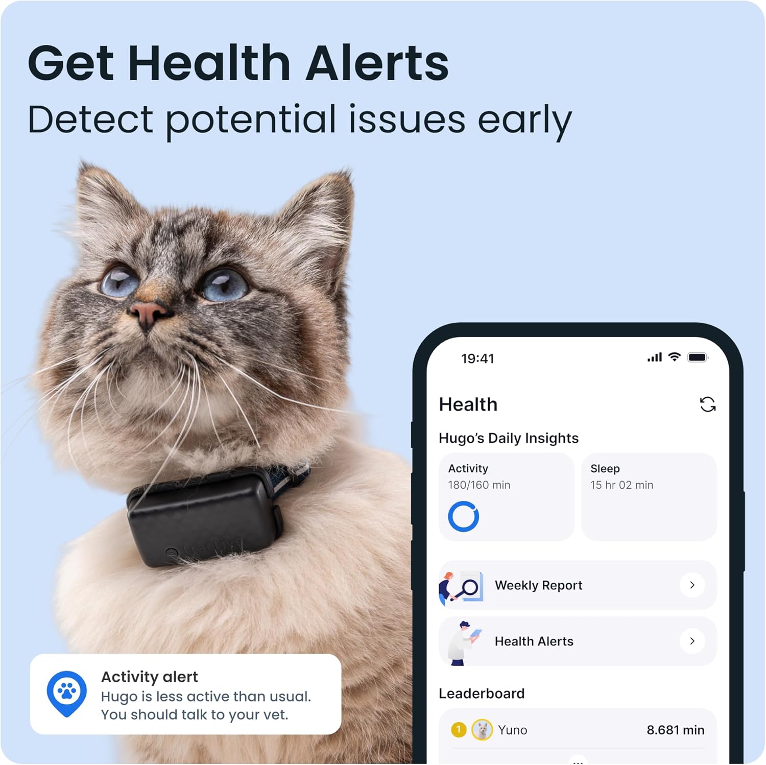 Tractive Cat Mini GPS Tracker Midnight Blue | Subscription Required