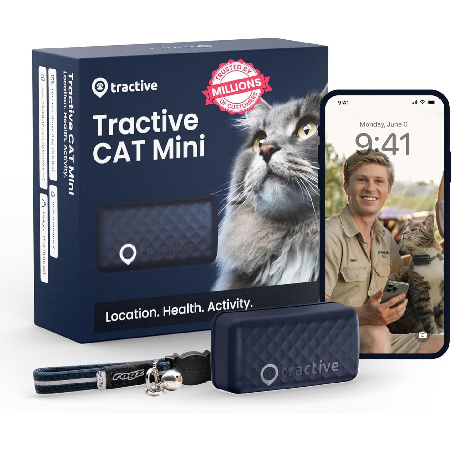 Tractive Cat Mini GPS Tracker Midnight Blue | Subscription Required