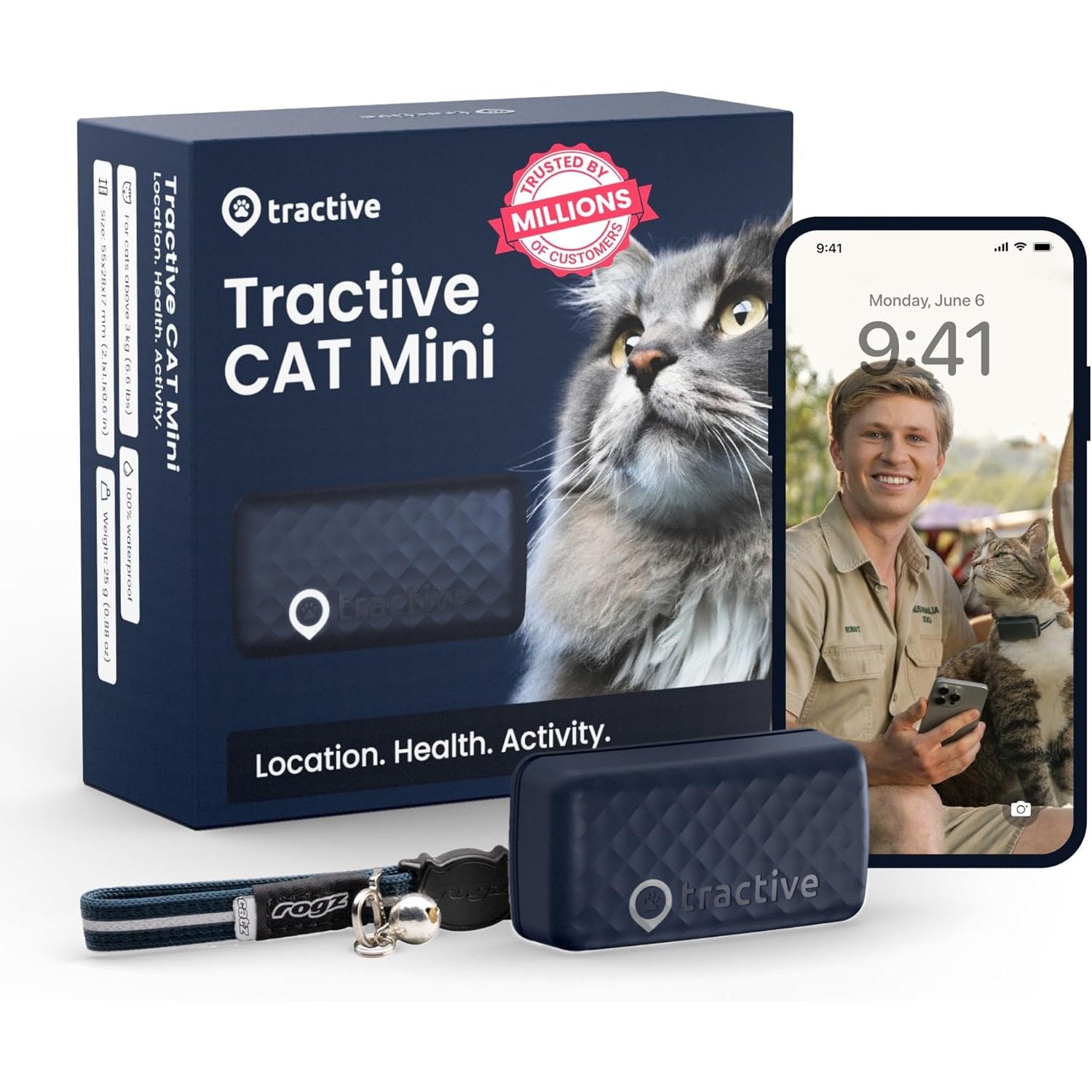 Tractive Cat Mini GPS Tracker Midnight Blue | Subscription Required