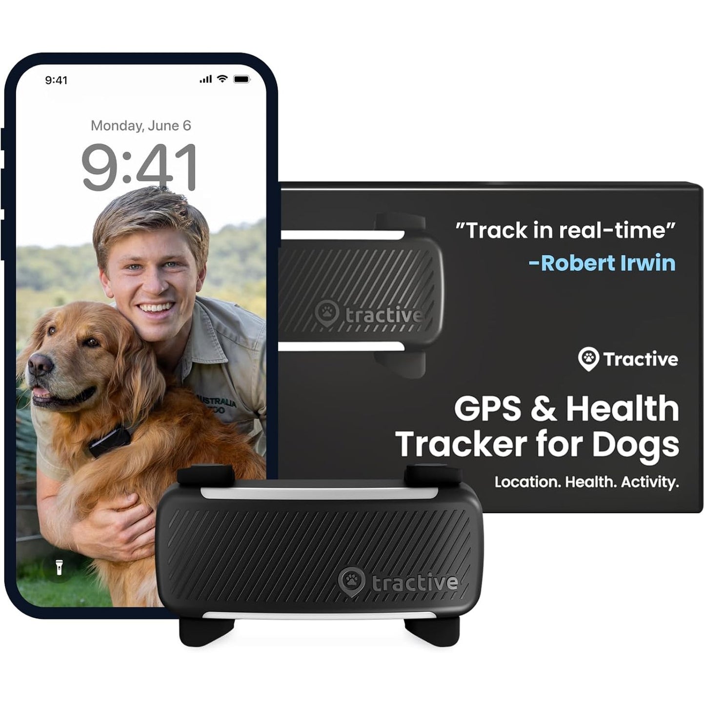 Tractive Dog 6 GPS Tracker Black for Dogs | Subscription Required