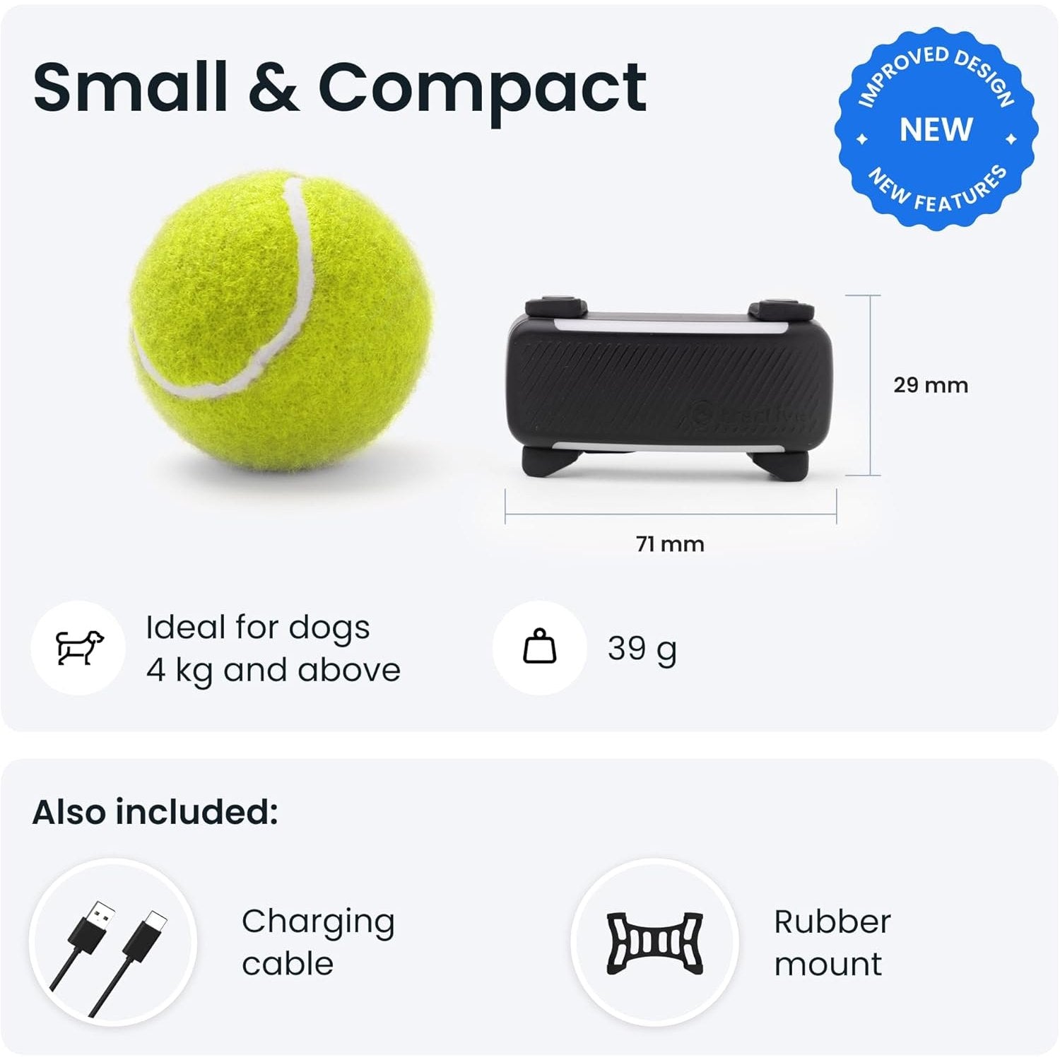 Tractive Dog 6 GPS Tracker Black for Dogs | Subscription Required