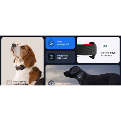 Tractive Dog 6 GPS Tracker Black for Dogs | Subscription Required