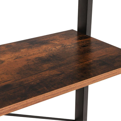 Vasagle 5-Tier Ladder Shelf Bookshelf Bookcase Storage Rack with Steel Frame (Ink Black & Rustic Brown)