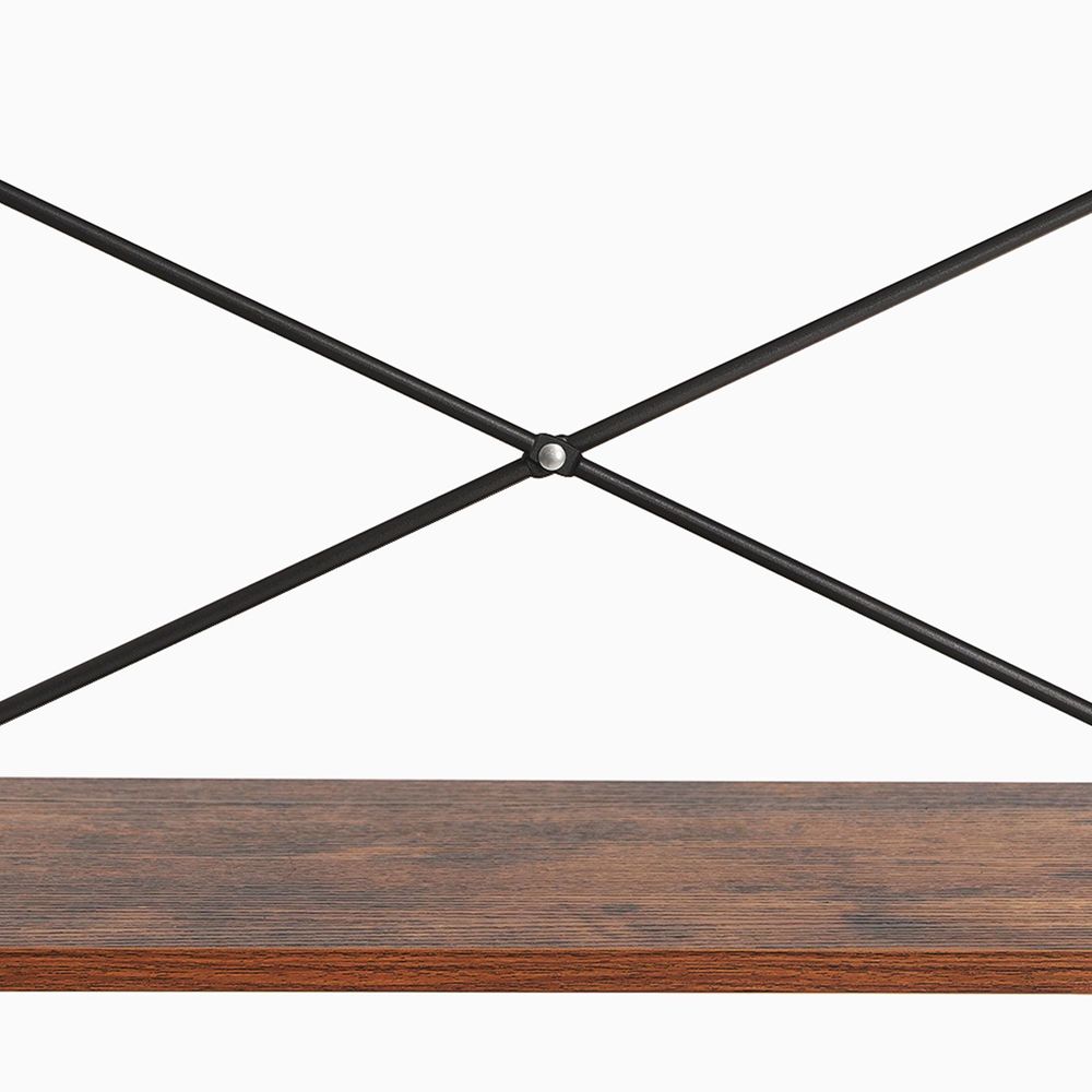 Vasagle 5-Tier Ladder Shelf Bookshelf Bookcase Storage Rack with Steel Frame (Ink Black & Rustic Brown)