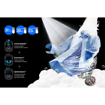 Samsung 12kg Laundry Top-Load Washer Washing Machine with BubbleStorm (WA12A8376GV/SA)