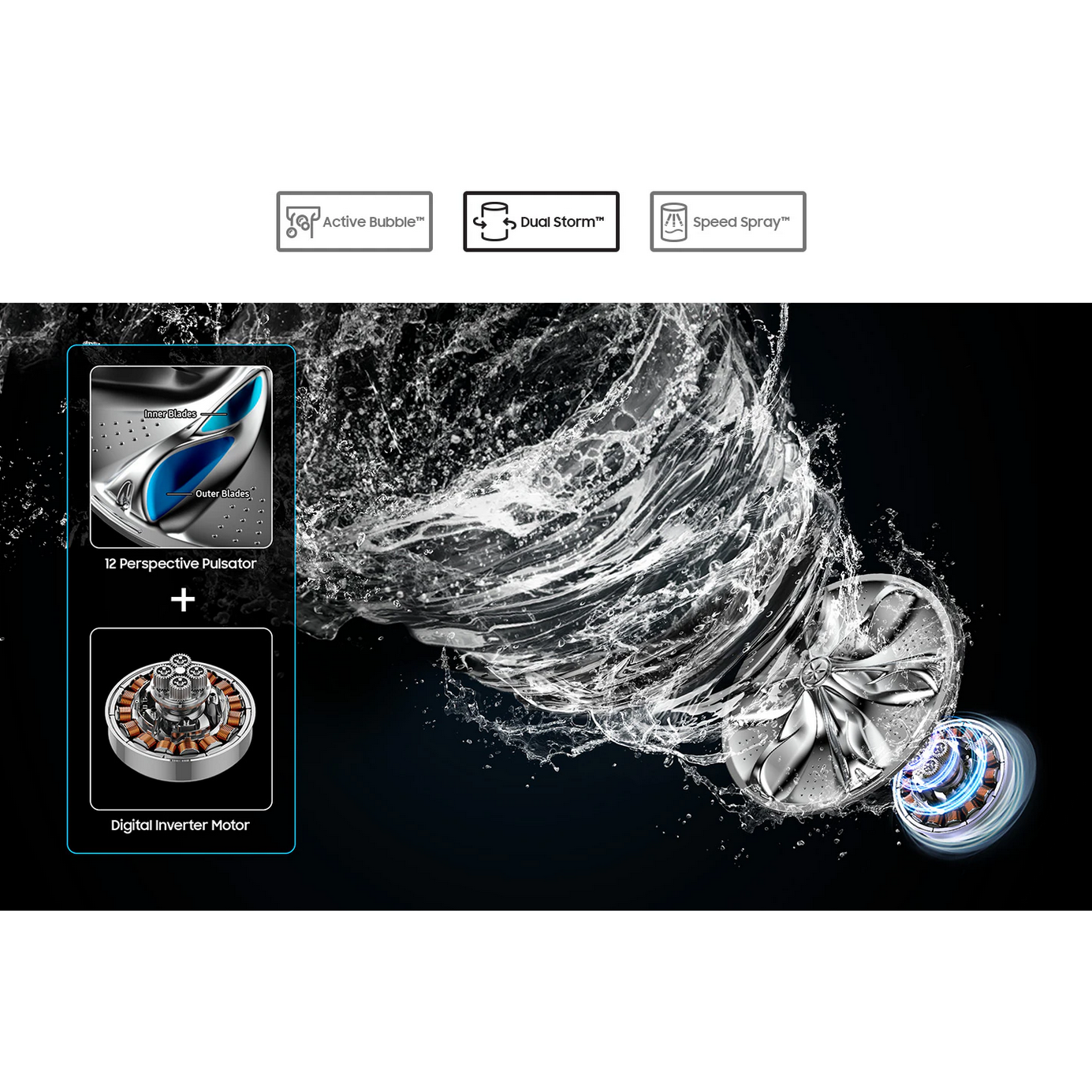 Samsung 12kg Laundry Top-Load Washer Washing Machine with BubbleStorm (WA12A8376GV/SA)