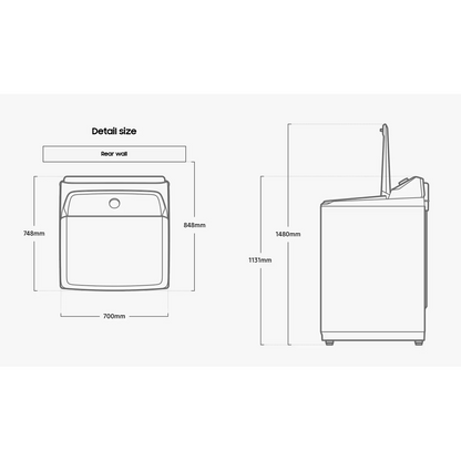 Samsung 12kg Laundry Top-Load Washer Washing Machine with BubbleStorm (WA12A8376GV/SA)