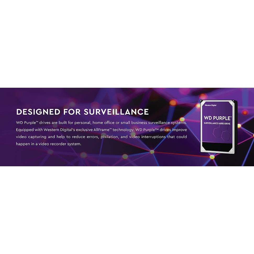 WD Purple 1TB SATA 3.5" 64MB Surveillance HDD 3 Years Warranty