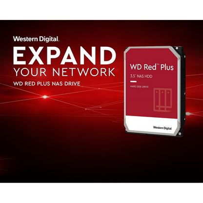 WD Red Plus 2TB SATA 3.5" Intellipower 64MB 5400RPM NAS HDD (3 Years Warranty)