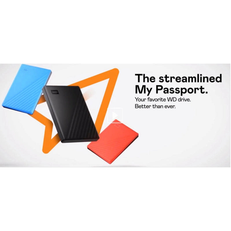 Western Digital WD My Passport 2TB USB 3.0 Portable External HDD Blue