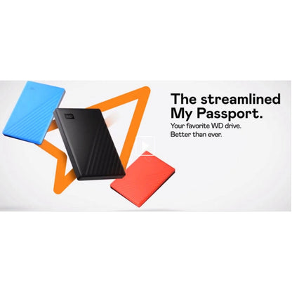 Western Digital WD My Passport 2TB USB 3.0 Portable External HDD Blue