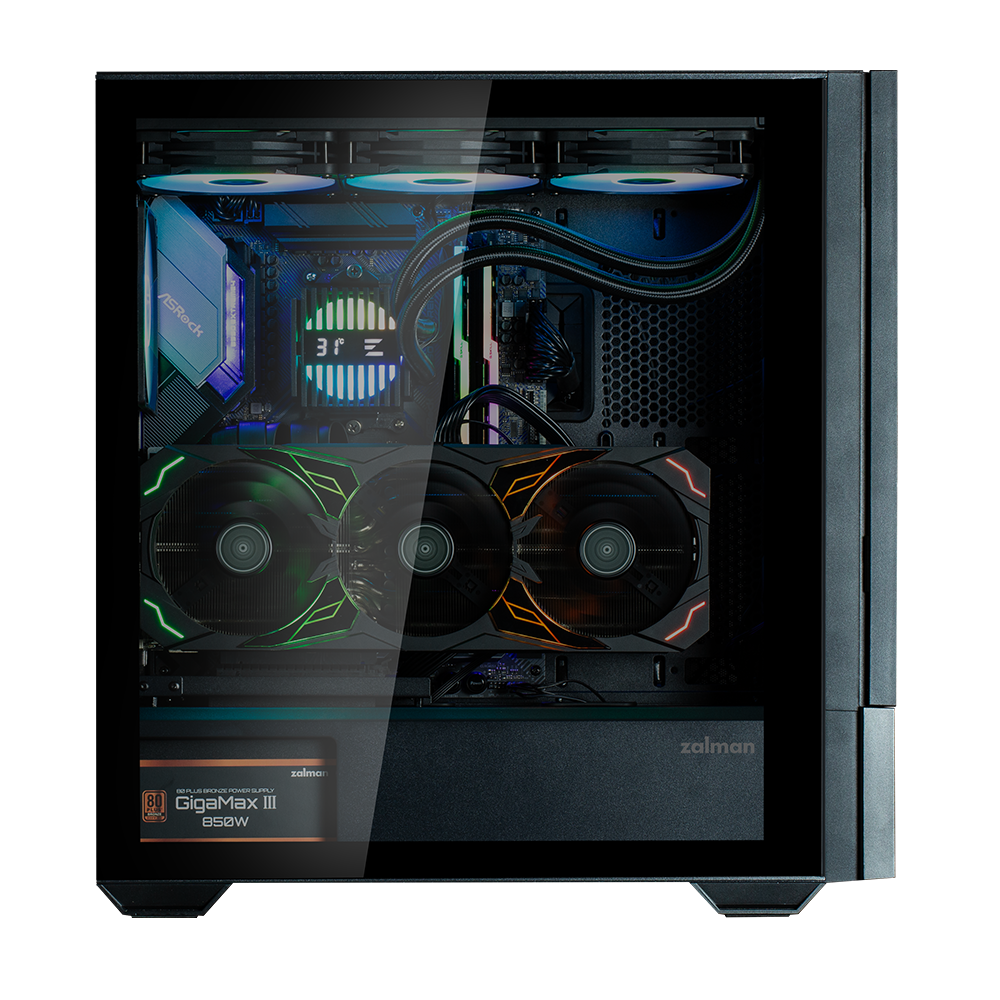 Zalman Z10 DS Black ATX Mid Tower Case 1x120mm ARGB with LCD Screen