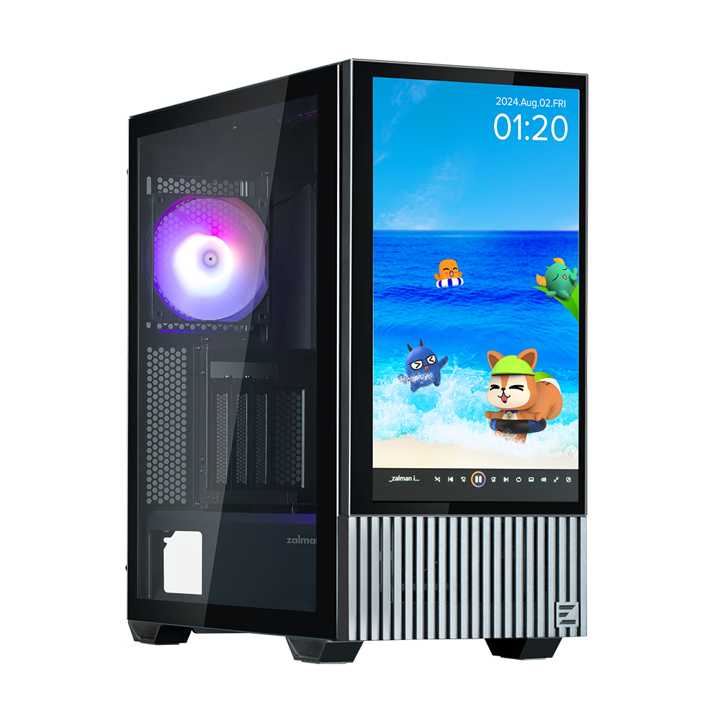 Zalman Z10 DS Black ATX Mid Tower Case 1x120mm ARGB with LCD Screen
