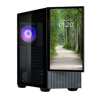 Zalman Z10 DS Black ATX Mid Tower Case 1x120mm ARGB with LCD Screen
