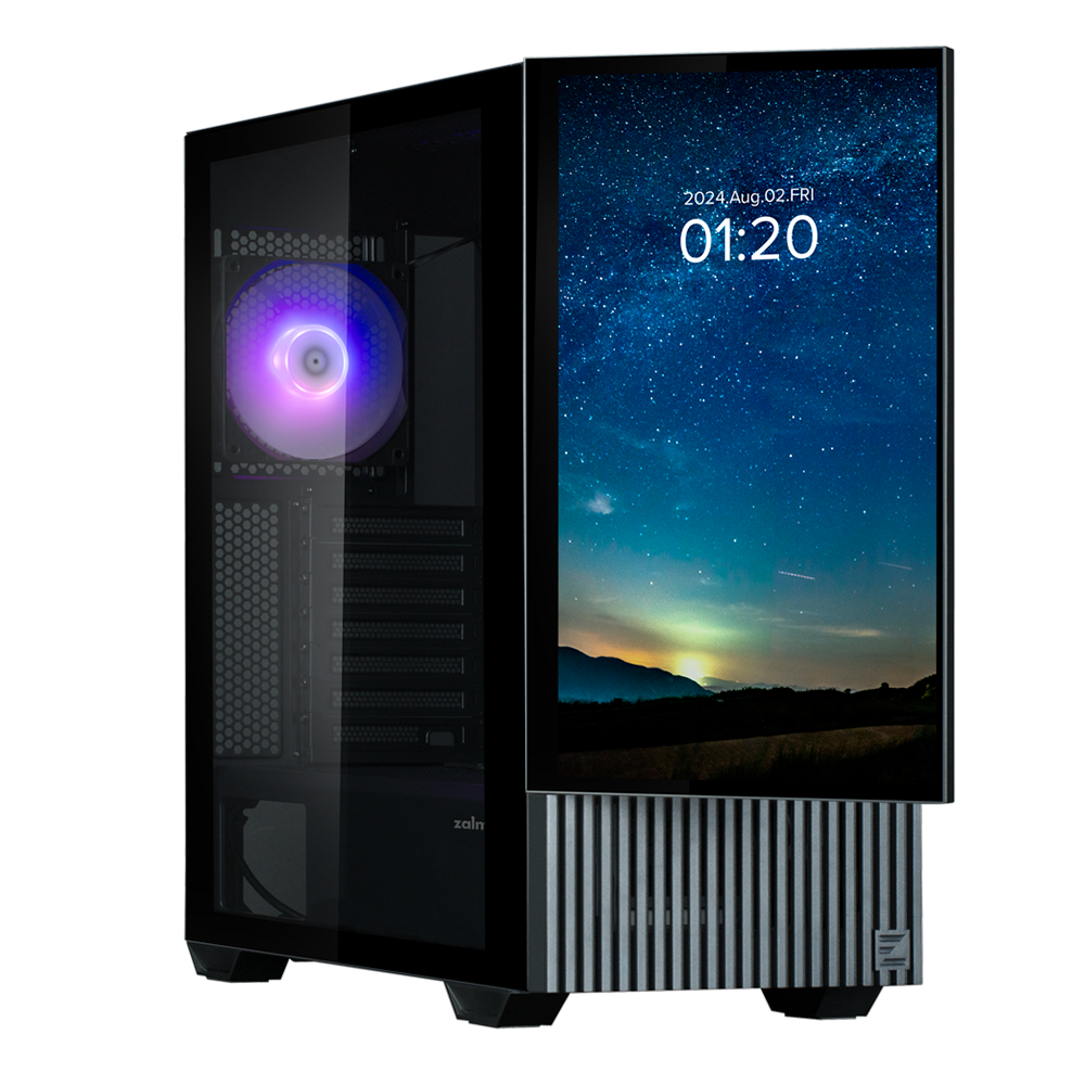 Zalman Z10 DS Black ATX Mid Tower Case 1x120mm ARGB with LCD Screen