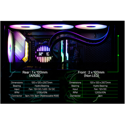 Zalman Z10 DS Black ATX Mid Tower Case 1x120mm ARGB with LCD Screen