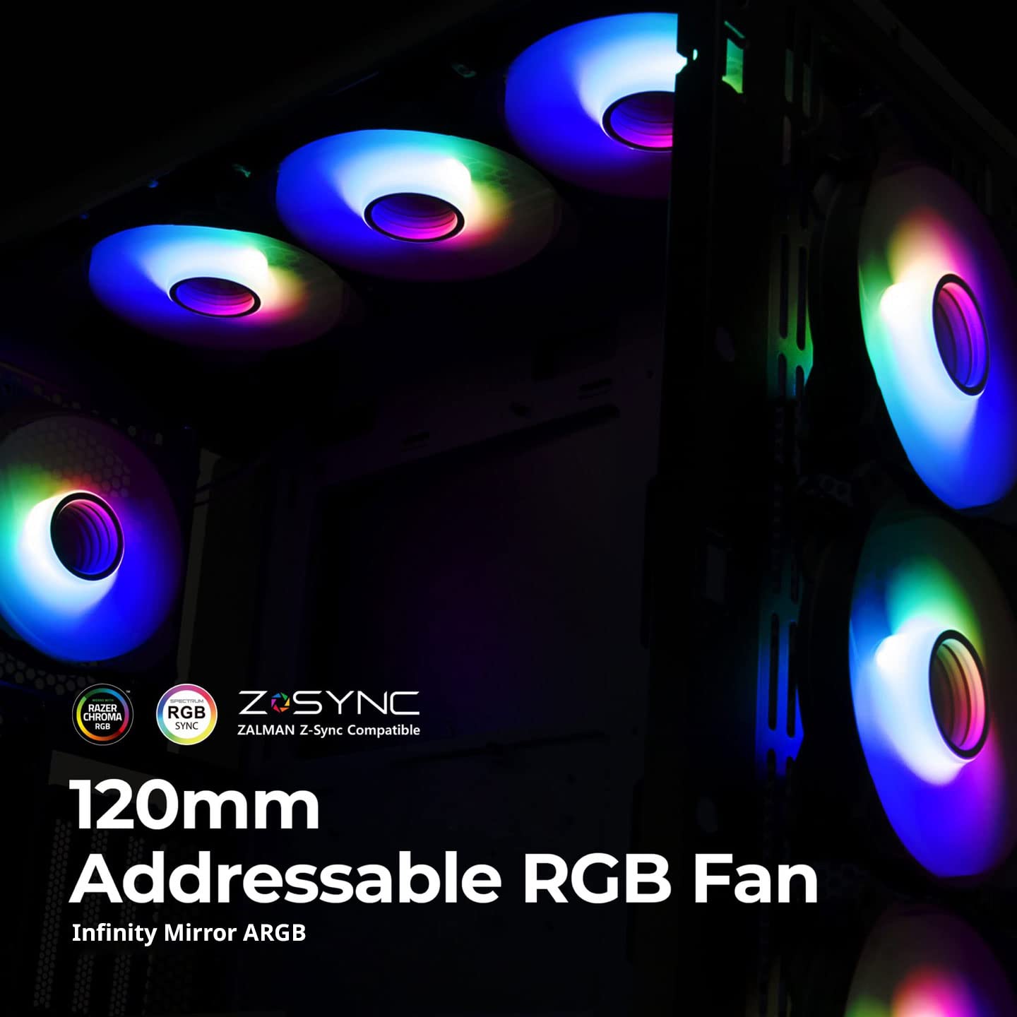 Zalman ZM-IF120A3 Infinity Mirror ARGB Fans + Controller 3x ARGB 120mm