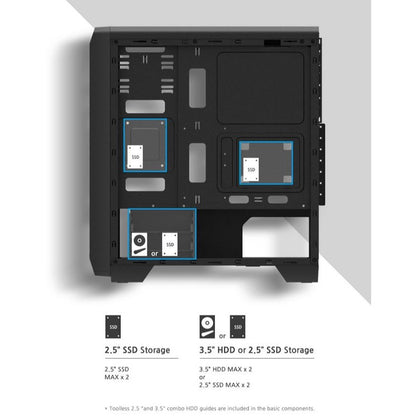 Zalman S2 ATX Mid-Tower PC Case with Acrylic Side Panel Window Black