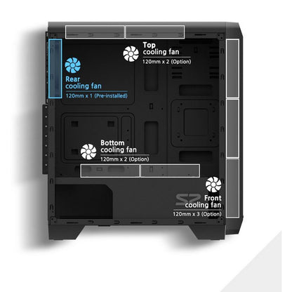 Zalman S2 ATX Mid-Tower PC Case with Acrylic Side Panel Window Black