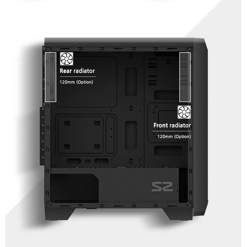 Zalman S2 ATX Mid-Tower PC Case with Acrylic Side Panel Window Black