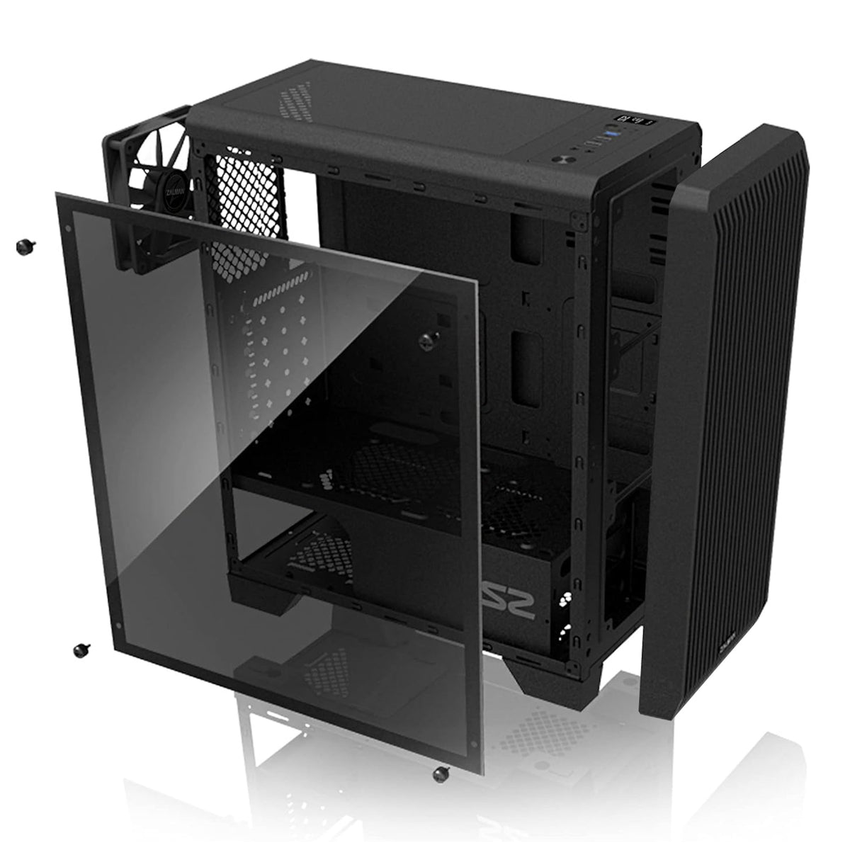 Zalman S2 ATX Mid-Tower PC Case with Acrylic Side Panel Window Black