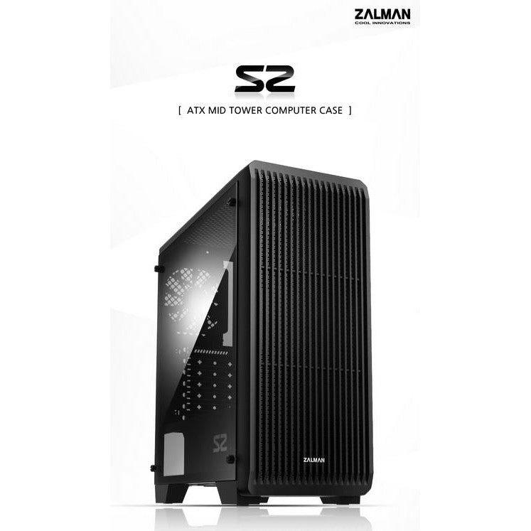 Zalman S2 ATX Mid-Tower PC Case with Acrylic Side Panel Window Black