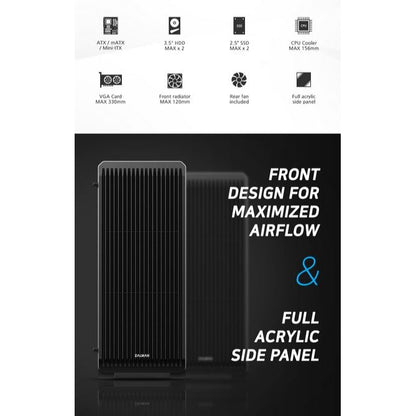 Zalman S2 ATX Mid-Tower PC Case with Acrylic Side Panel Window Black