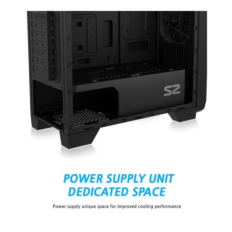 Zalman S2 ATX Mid-Tower PC Case with Acrylic Side Panel Window Black
