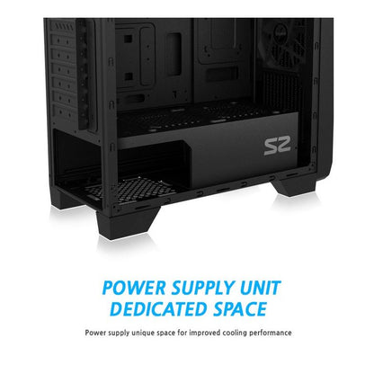 Zalman S2 ATX Mid-Tower PC Case with Acrylic Side Panel Window Black