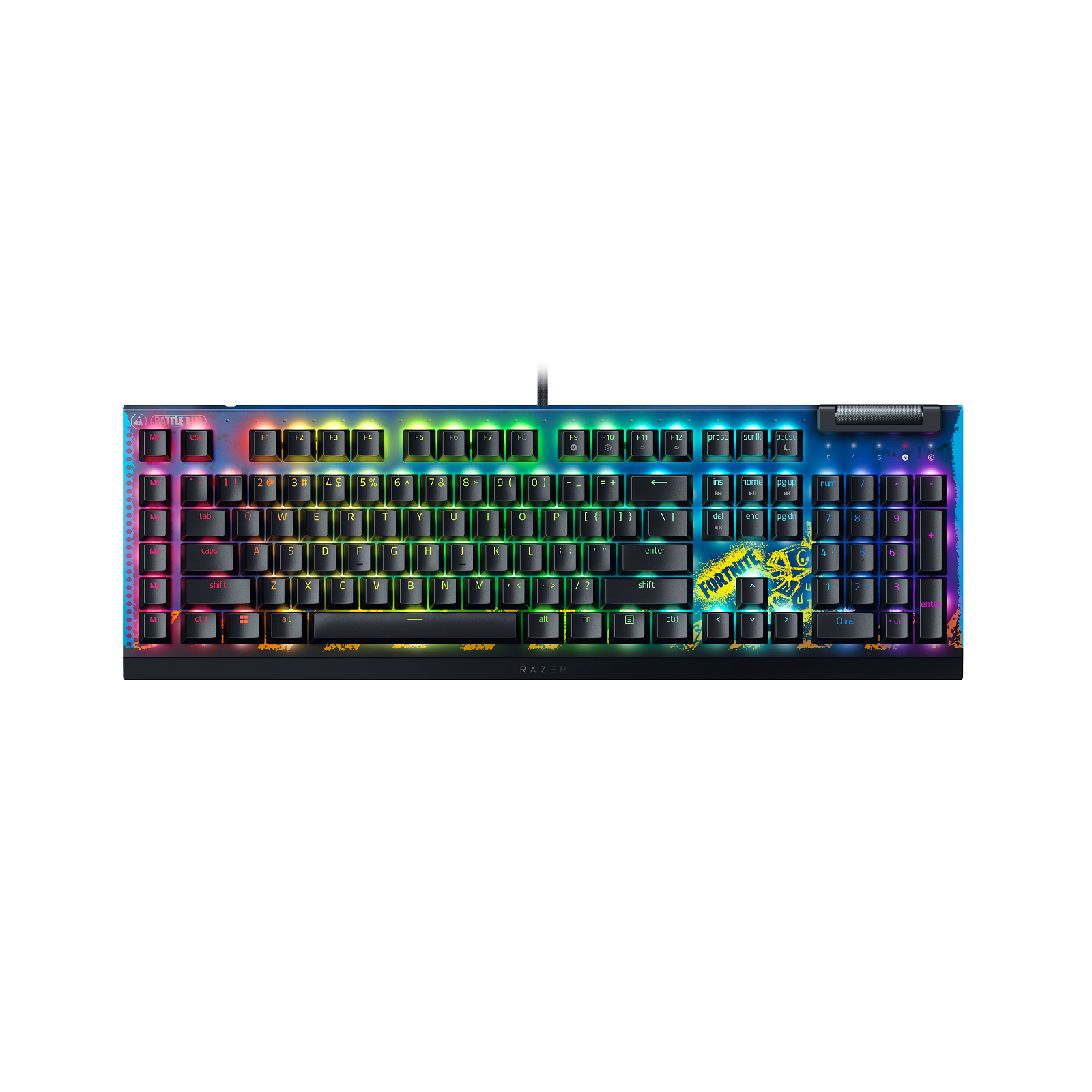 Razer BlackWidow V4 X - Mechanical Gaming Keyboard Yellow Switch - Fortnite Edition - US Layout
