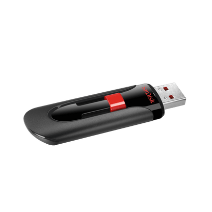 SanDisk Cruzer Glide 32GB USB Flash Drive CZ60 USB2.0 (Black) Retractable Design (5 Years Warranty)