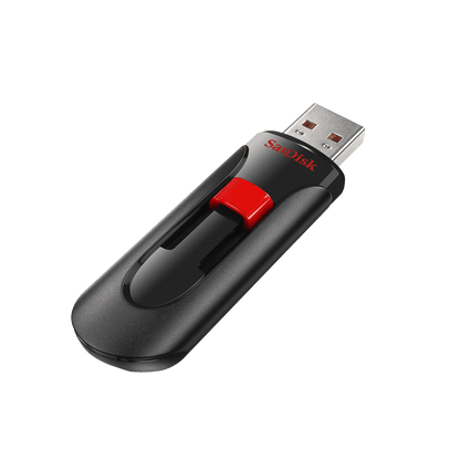 SanDisk Cruzer Glide 32GB USB Flash Drive CZ60 USB2.0 (Black) Retractable Design (5 Years Warranty)