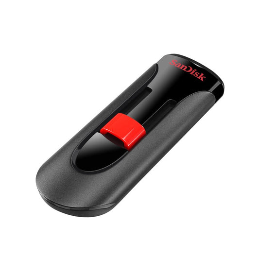 SanDisk Cruzer Glide USB Flash Drive CZ60 128GB USB2.0 Black - Retractable Design 5 Years Warranty
