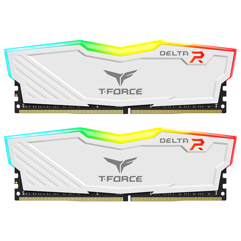 TeamGroup T-Force Delta 32GB (2x16GB) DDR4 3200Mhz CL16 RGB Gaming Memory (White)