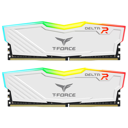TeamGroup T-Force Delta RGB 16GB 2x8GB DDR4 Gaming Memory Module Desktop RAM Kit White