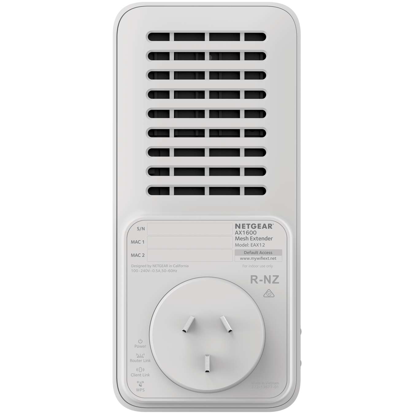Netgear AX1600 4-Stream WIFI 6 Mesh Extender (EAX12) - Wallplug